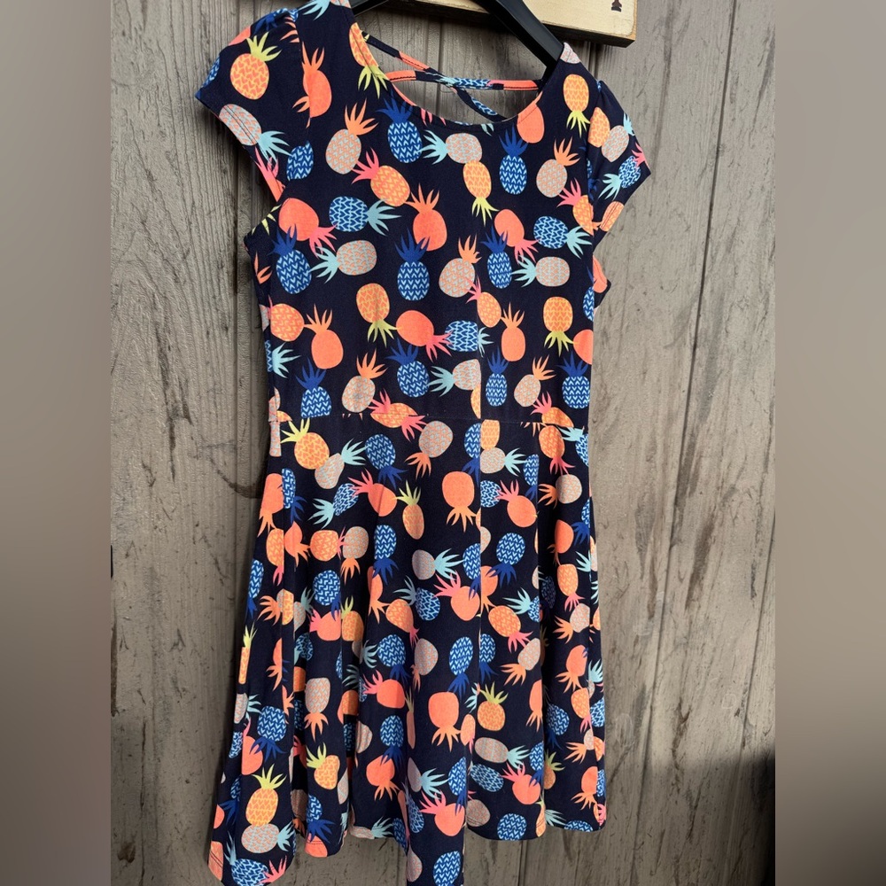 Epic Threads Navy Pineapple Print Kids Dress